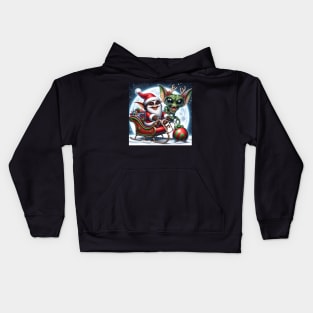 Christmas Gremlin and Alien Kids Hoodie